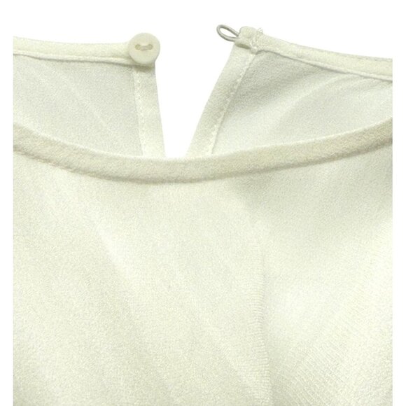 Reiss White Camille Semi Sheer Twin Pocket Top Blouse Viscose Lined EUC Size S - Picture 7 of 11